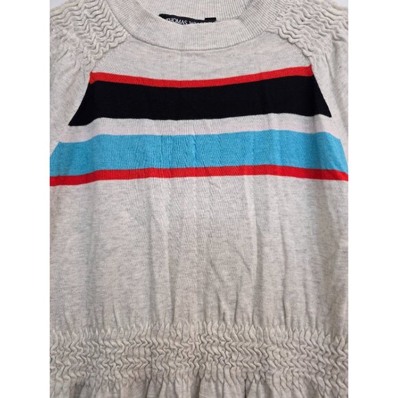 Thomas Wylde Shortsleeve Peplum Stripe Blouse Top Small - Picture 3 of 4